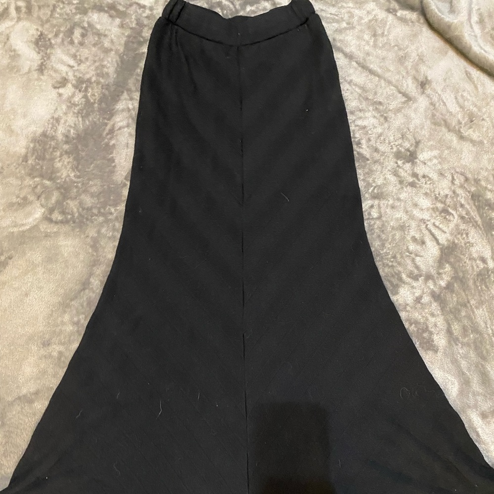 Black Striped Maxi Skirt